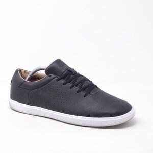 Cuater Mens Phenom Leather Sneakers Shoes Black Perforated Low Top 11.5